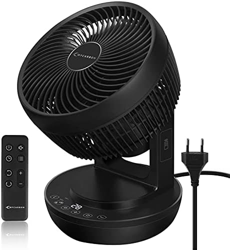 MYCARBON Stille Turbo Ventilator met 3D Luchtcirculatie & Afstandsbediening