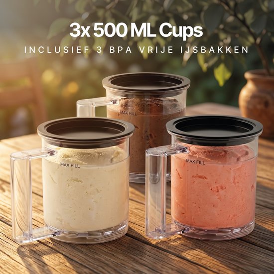 Seeger MultiCream 10-in-1 IJsmachine – Incl. 3 EasyCups – Zwart