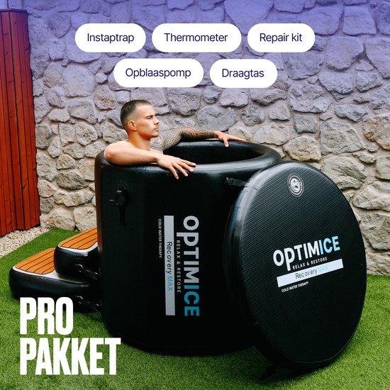 OPTIMICE IJsbad Barrel PRO – Opvouwbaar – Incl. Thermometer & Draagtas