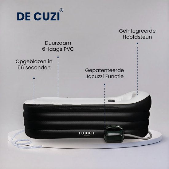 Tubble® Cuzi Opblaasbare Jacuzzi – Black Onyx – 255L