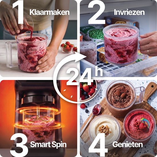 Seeger MultiCream 10-in-1 IJsmachine – Incl. 3 EasyCups – Zwart