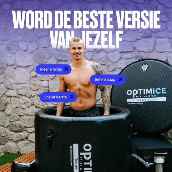 OPTIMICE IJsbad Barrel PRO – Opvouwbaar – Incl. Thermometer & Draagtas