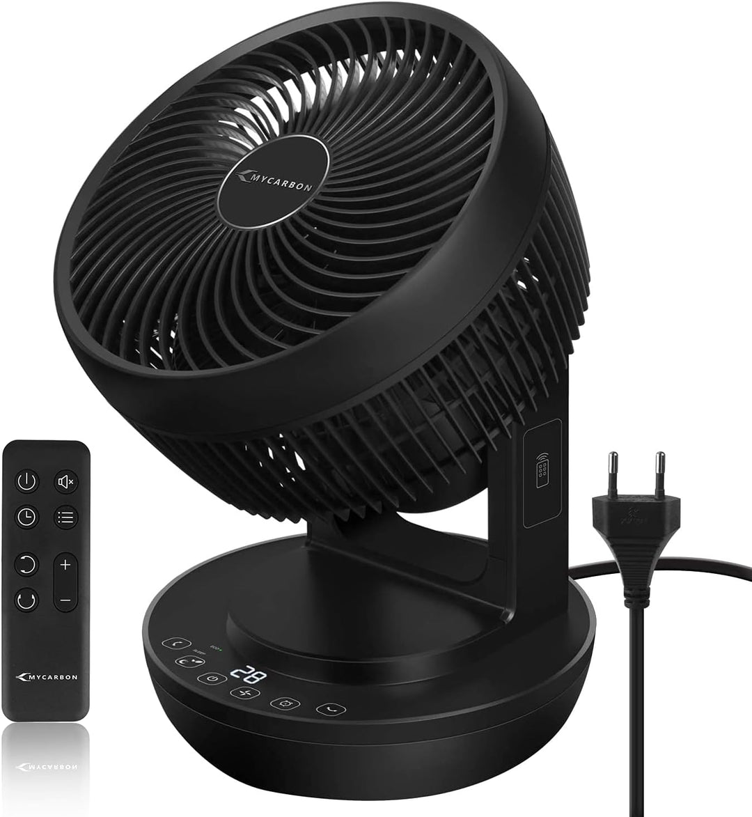 MYCARBON Stille Turbo Ventilator met 3D Luchtcirculatie & Afstandsbediening