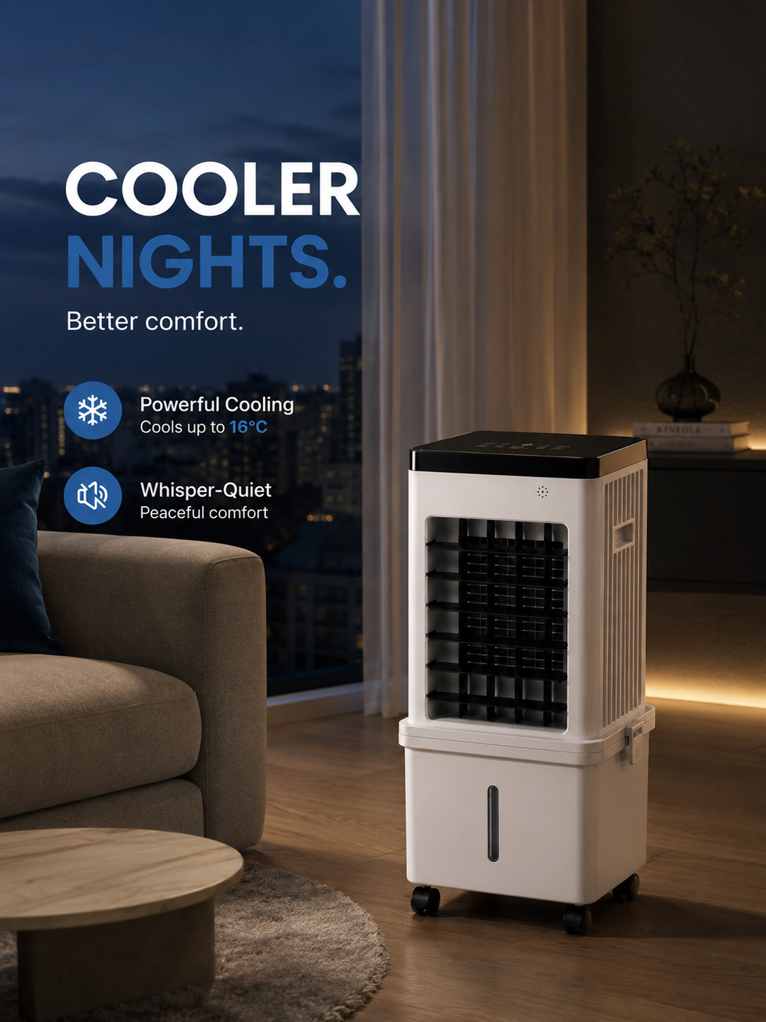 Coldest Breeze™ Pro — Airco 9000 BTU 4-in-1 Fluisterstil
