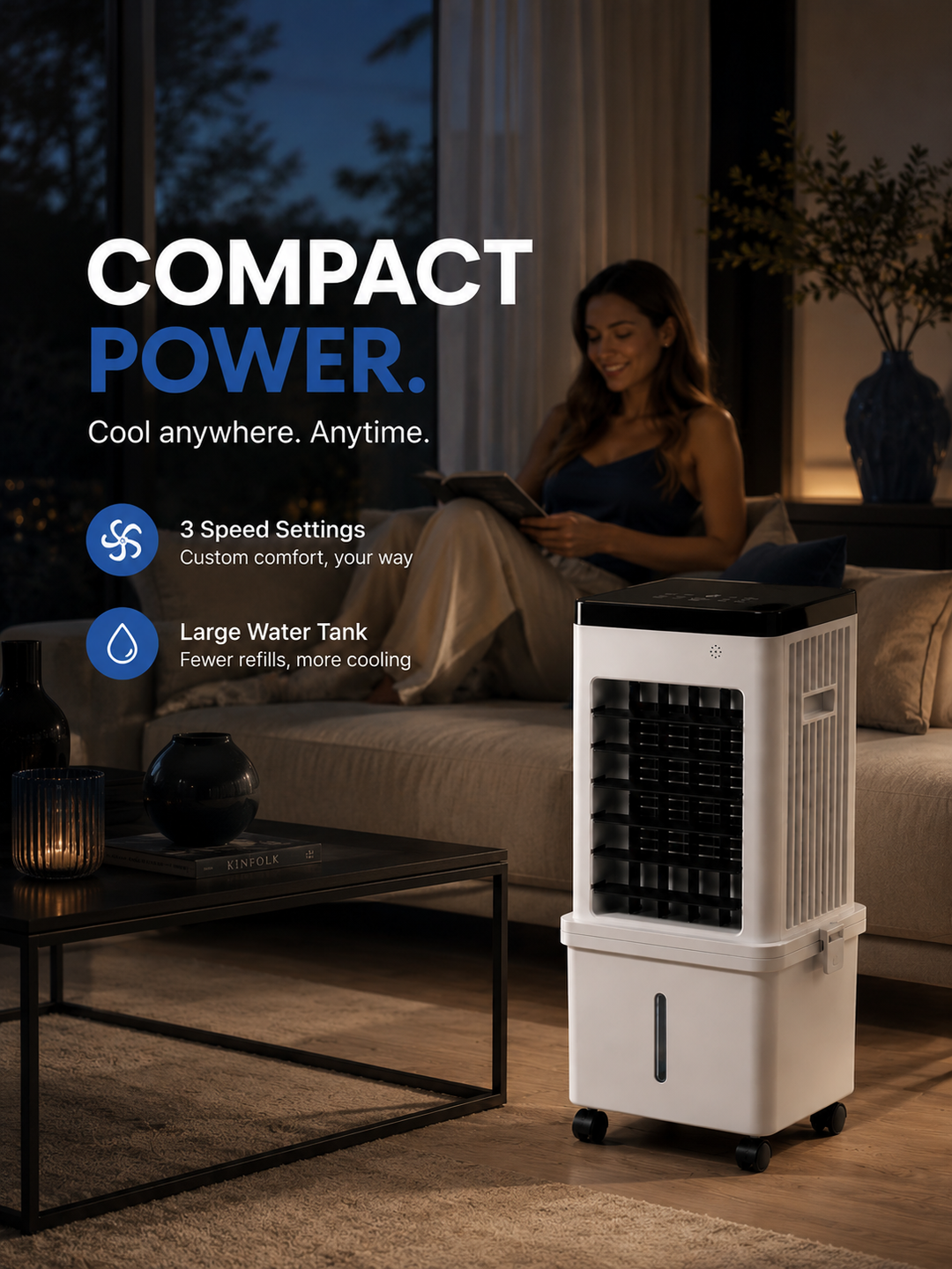 Coldest Breeze™ Pro — Airco 9000 BTU 4-in-1 Fluisterstil