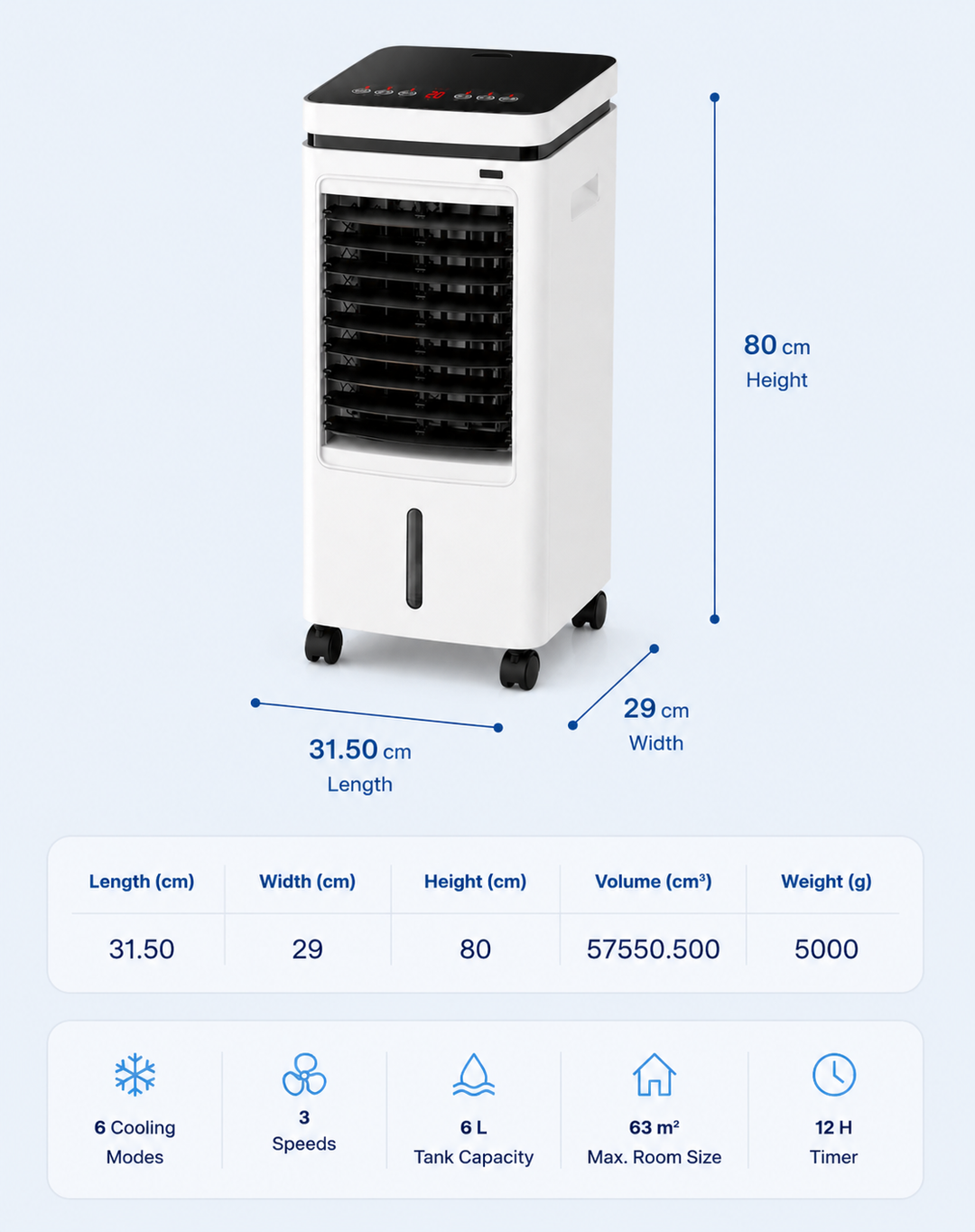 Coldest Breeze™ Classic — Draagbare Airco Touchscreen
