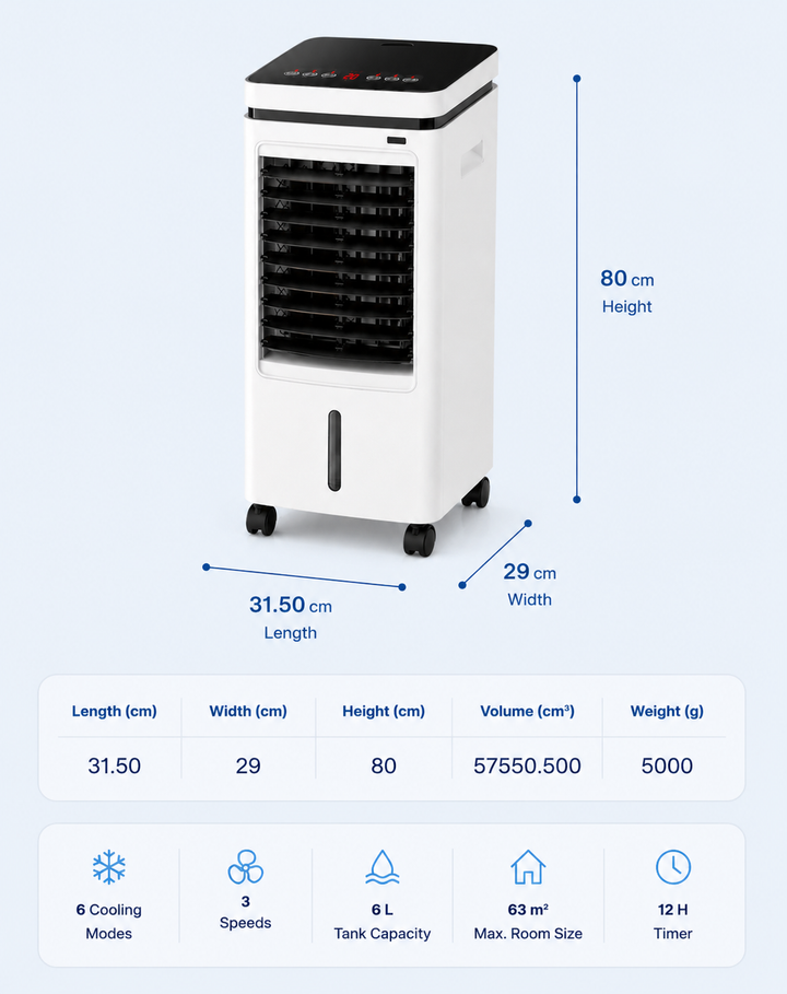 Coldest Breeze™ Classic — Draagbare Airco Touchscreen